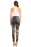 High Rise Multi Color Splatter Paint Jeans