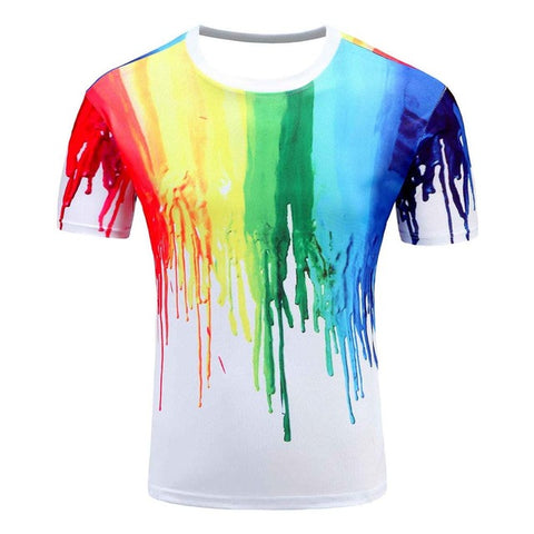 Women and Men Rainbow 3D Colourful T-Shirt