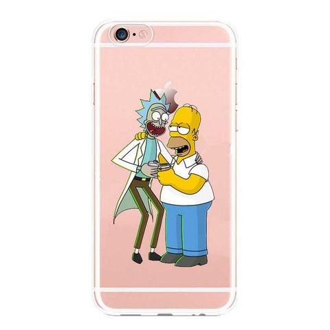 Rick and Morty Simpson Clear Transplant Phone Cases