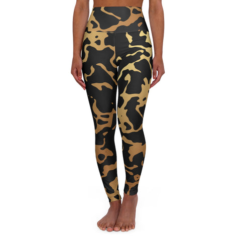High Waisted Yoga Leggings in Bold Camouflage Design