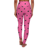 Polka Dot High Waisted Yoga Leggings - Stylish Fitness Leggings