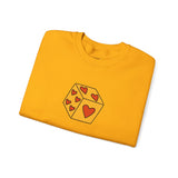Heart Dice Crewneck Sweatshirt – Playful Unisex Sweatshirt