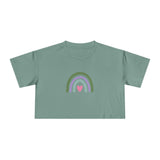 Women's Crop Tee - Rainbow Heart Design