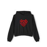 God Loves You Women's Cinched Bottom Hoodie