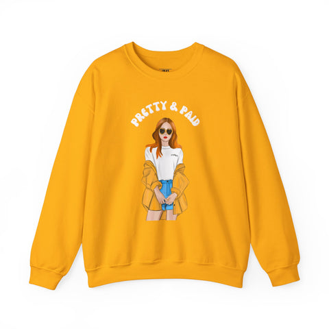 Chic and Comfy Sweatshirt - 'Pretty & Paid' Graphic Crewneck