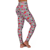 Romantic Heart Print High Waisted Yoga Leggings