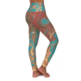 Bohemian High Waisted Yoga Leggings - Colorful Swirl Design