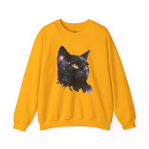 Cosmic Cat Unisex Crewneck Sweatshirt - Galaxy Design