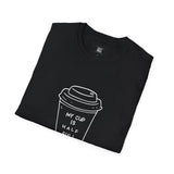 Inspirational Coffee Lover T-Shirt - "My Cup is Half Full"