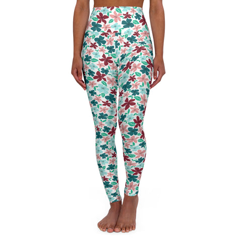 Floral High Waisted Yoga Leggings for Comfort & Style