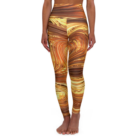 Golden Swirl High Waisted Yoga Leggings