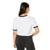 Stop Staring at My Pocket Unisex Cotton Ringer T-Shirt