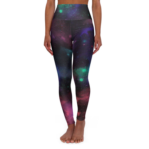Cosmic High Waisted Yoga Leggings - Galaxy Print Activewear
