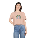 Women's Crop Tee - Rainbow Heart Design