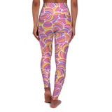 Vibrant High Waisted Yoga Leggings - Colorful Swirl Design