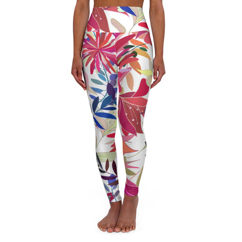 Floral High Waisted Yoga Leggings - Comfortable Activewear