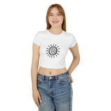 Spiral Sun Women's Baby Tee - Trendy Casual Crop Top for Summer Vibes