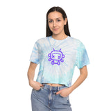 Trendy Women’s Tie-Dye Crop Tee with Cute Robot Design