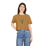 Eco-Friendly Women's Crop Tee with Tree Design - Perfect for Nature Lovers