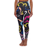 Chic High Waisted Yoga Leggings with Colorful Abstract Design