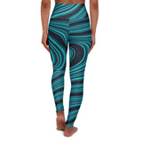 Swirling Blue High Waisted Yoga Leggings - Ultimate Comfort