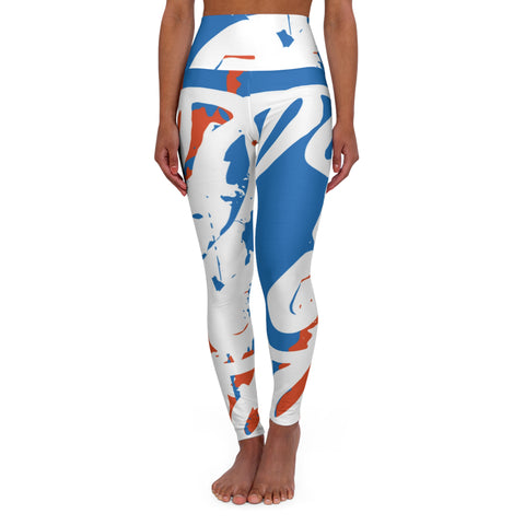 Abstract High Waisted Yoga Leggings for Active Lifestyles