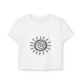 Spiral Sun Women's Baby Tee - Trendy Casual Crop Top for Summer Vibes