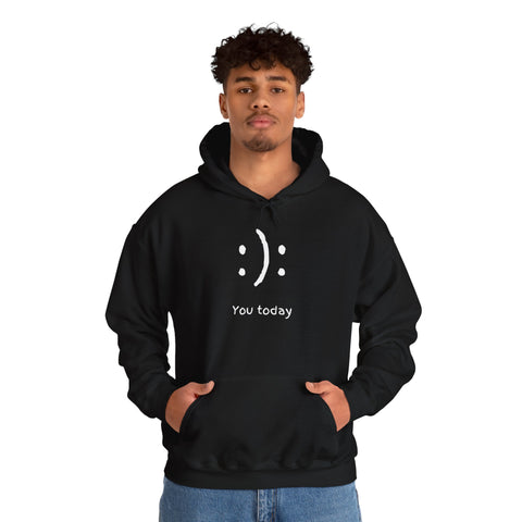 Inspirational Unisex Hooded Sweatshirt - 'You today' Black Sweatshirt