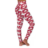 Kiss Print High Waisted Yoga Leggings - Stylish Activewear