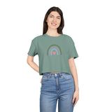 Women's Crop Tee - Rainbow Heart Design