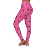 Polka Dot High Waisted Yoga Leggings - Stylish Fitness Leggings