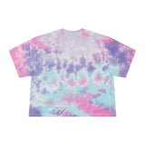 Trendy Women’s Tie-Dye Crop Tee with Cute Robot Design