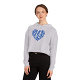 Heart Pattern Cropped Hoodie - Stylish Women's Sweatshirt