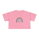 Women's Crop Tee - Rainbow Heart Design