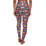 Colorful Heart Pattern High Waisted Yoga Leggings
