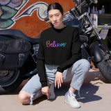 Women's Cropped Sweatshirt | 'Believe' Inspirational Apparel