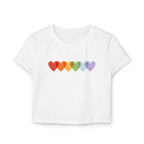 Colorful Heart Baby Tee for Women - Perfect for Pride and Everyday Wear
