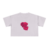 Floral Women's Crop Tee - Rose Design for Everyday Style