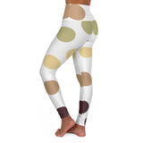 Stylish High Waisted Yoga Leggings - Polka Dot Pattern