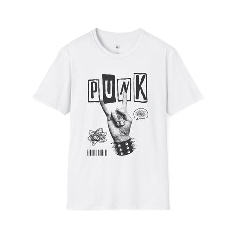 Punk Rock Unisex Softstyle T-Shirt - Edgy Graphic Tee with Rock Hand Design