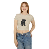 Cute Puppy Graphic Women's Baby Tee - Perfect for Pet Lovers