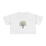 Eco-Friendly Women's Crop Tee with Tree Design - Perfect for Nature Lovers