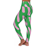 Vibrant Striped High Waisted Yoga Leggings - Comfortable Activewear