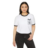 Stop Staring at My Pocket Unisex Cotton Ringer T-Shirt