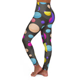 Colorful High Waisted Yoga Leggings - Fun Polka Dot Design