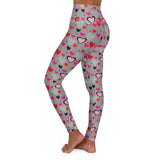 Romantic Heart Print High Waisted Yoga Leggings