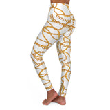 Chic Gold Chain High Waisted Yoga Leggings - Stylish Activewear