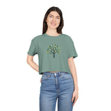 Eco-Friendly Women's Crop Tee with Tree Design - Perfect for Nature Lovers
