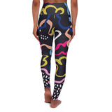 Chic High Waisted Yoga Leggings with Colorful Abstract Design