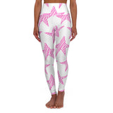Pink Stars High Waisted Yoga Leggings (AOP)